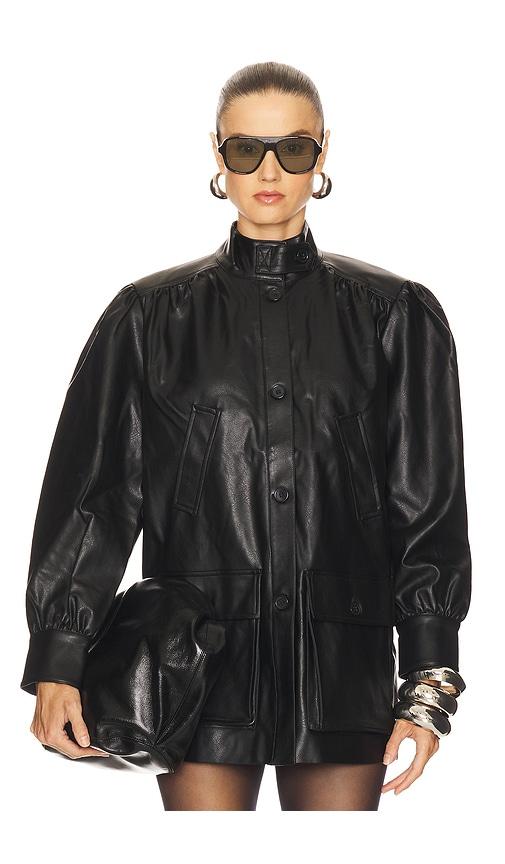 bardot clements faux leather jacket in black. - size m (also in s)