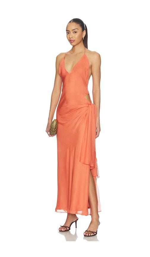 bardot cyrel cut out maxi dress in rust. - size 10 (also in 4, 6, 8)