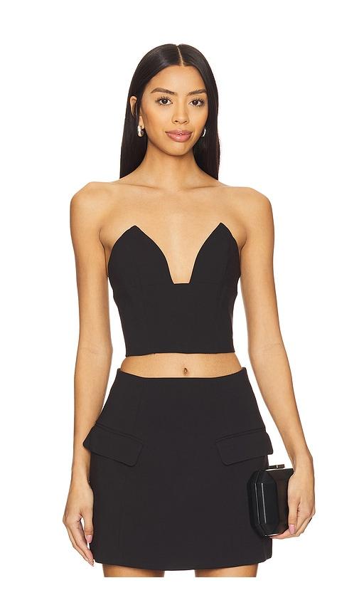 bardot delphi strapless crop top in black. - size 10 (also in 4, 6, 12)