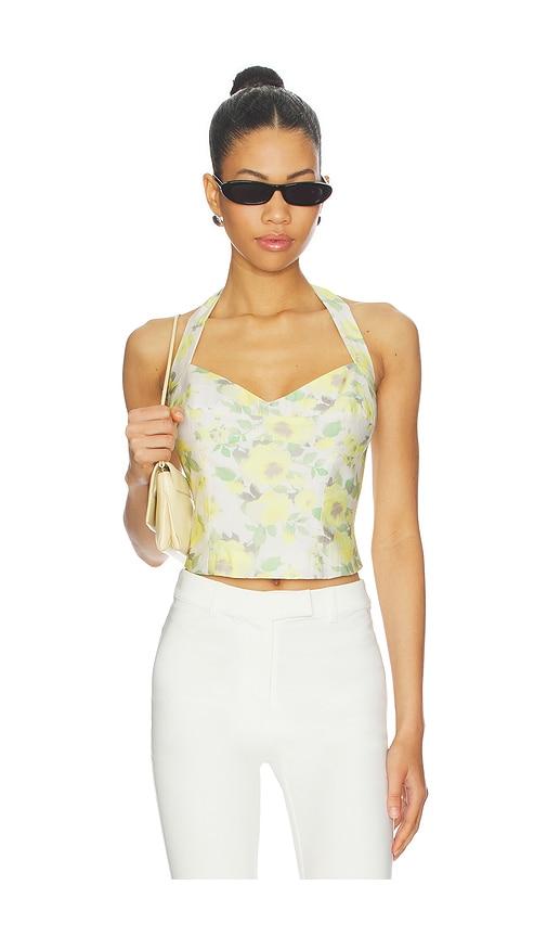 bardot deserae halter neck top in yellow. - size 10 (also in 2, 4, 6, 8, 12)