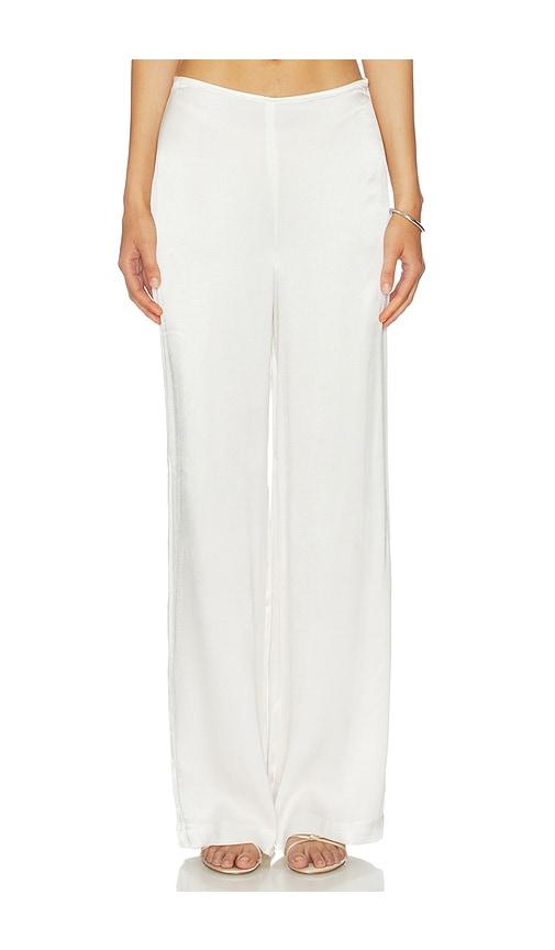 bardot devin mid rise satin pant in white. - size 10 (also in 12, 2, 4, 6, 8)