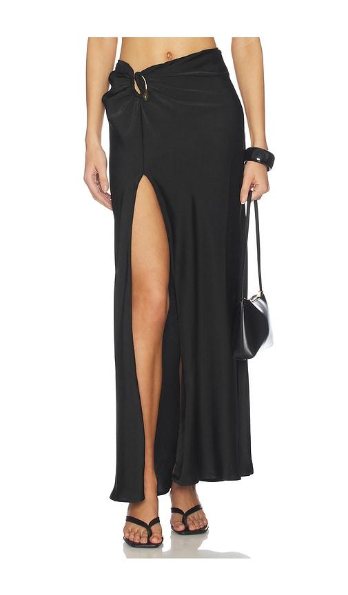 bardot dylan split front maxi skirt in black. - size 10 (also in 12, 2, 4, 6, 8)