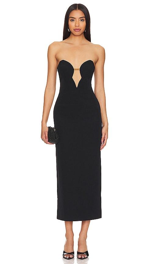 bardot eleni chain midi dress in black. - size 4 (also in 6, 8)