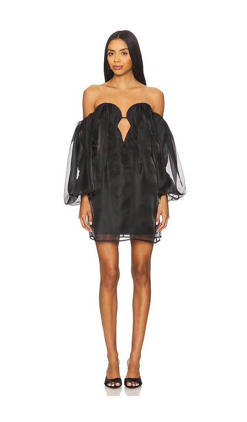 bardot freda volume mini dress in black. - size 2 (also in 6)