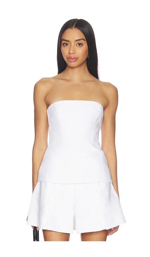 bardot helenia linen strapless top in white. - size 10 (also in 4, 2, 8, 12)