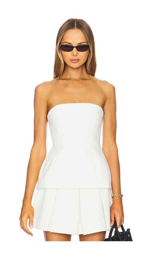 bardot helenia longline strapless top in white. - size 10 (also in 8, 12)