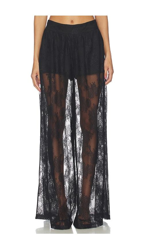 bardot hildie wide leg lace pant in black. - size 10 (also in 12, 2, 4, 6, 8)