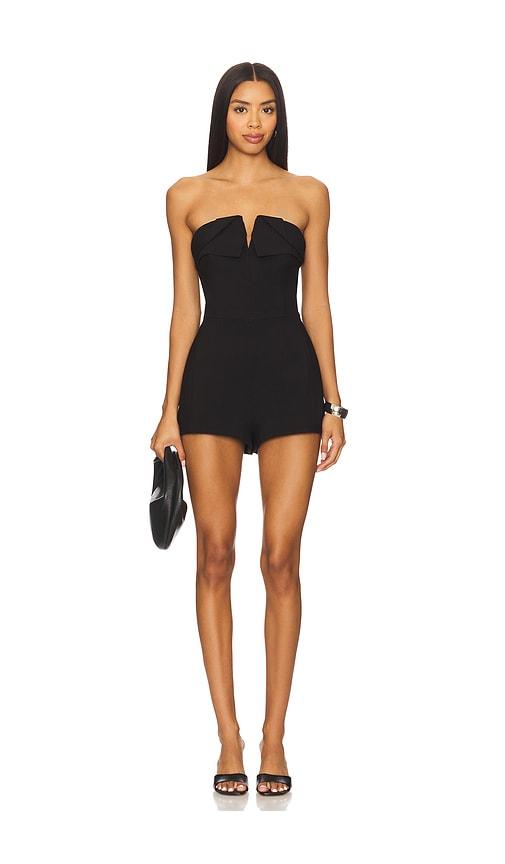 bardot jezel strapless playsuit in black. - size 2 (also in 8)