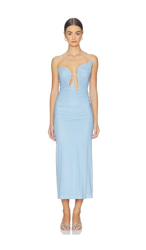 bardot julane mesh midi dress in baby blue. - size 10 (also in 2, 4, 6, 8)