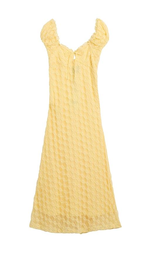 bardot junior claudine lace dress in yellow. - size 4/5 (also in 6/7)