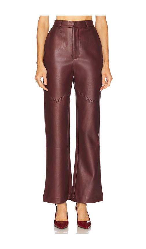 bardot karson faux leather pant in burgundy. - size 10 (also in 2, 4, 8)