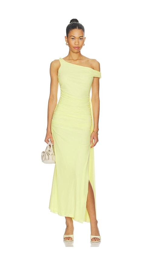 bardot layana asym maxi dress in yellow. - size l (also in xs, s)