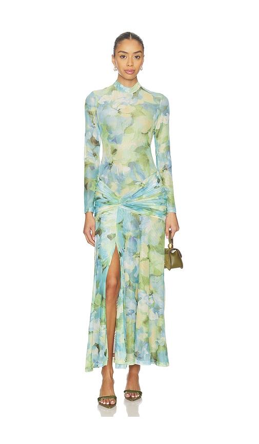 bardot lea floral mesh dress in green. - size l (also in m, s, xl, xs)