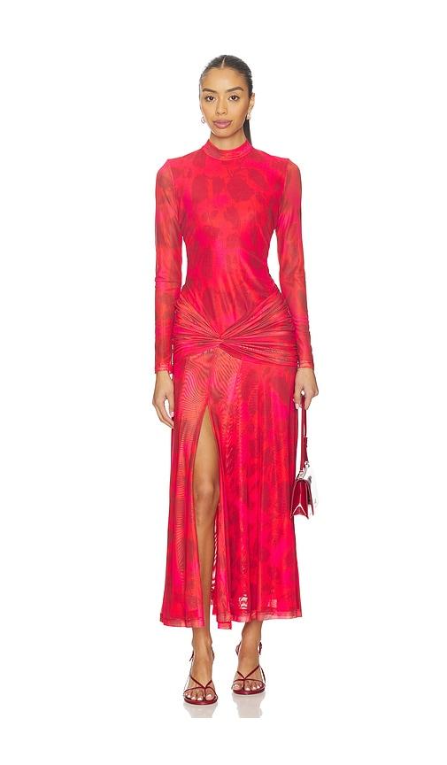 bardot lea floral mesh dress in pink. - size l (also in m, s, xl, xs)
