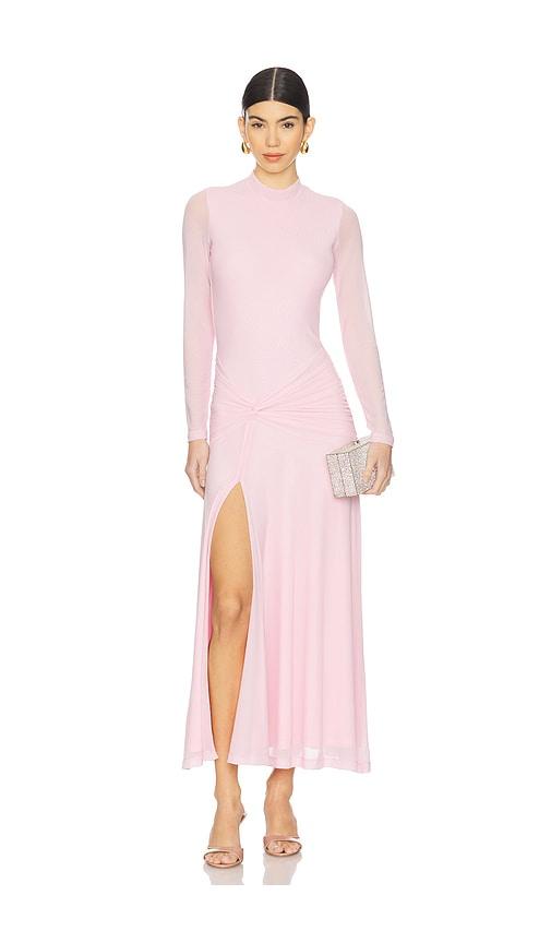 bardot lea mesh midi dress in pink. - size m (also in xl)