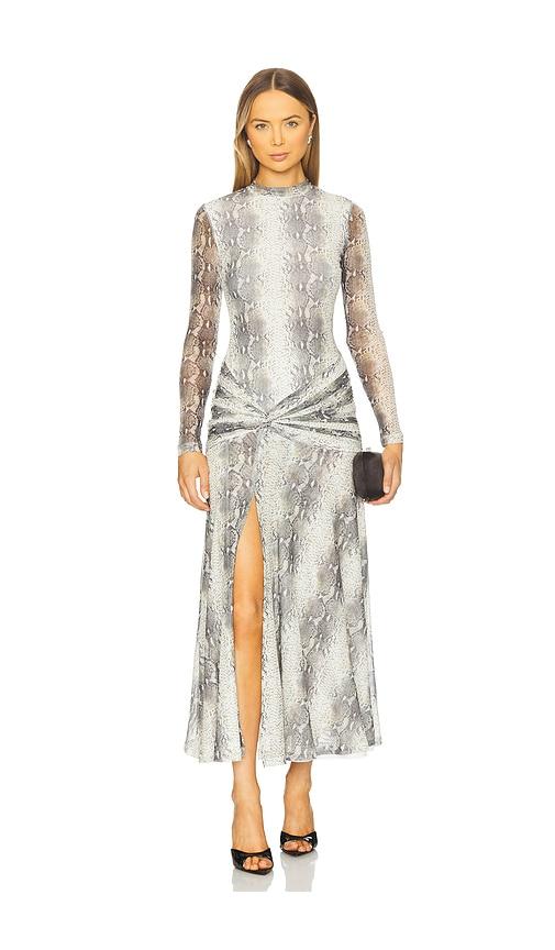 bardot lea printed mesh dress in grey. - size s (also in xs)