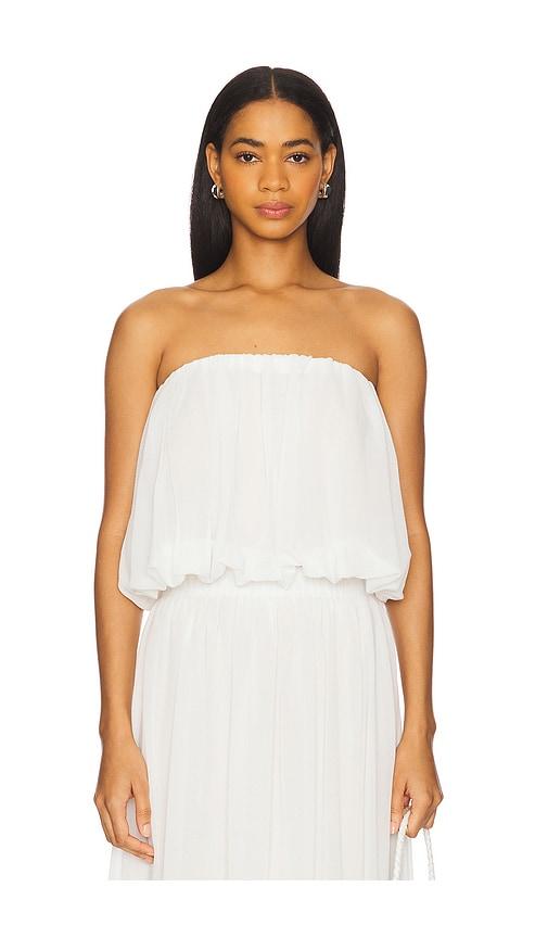 bardot lissett soft balloon top in white. - size 10 (also in 6, 12)