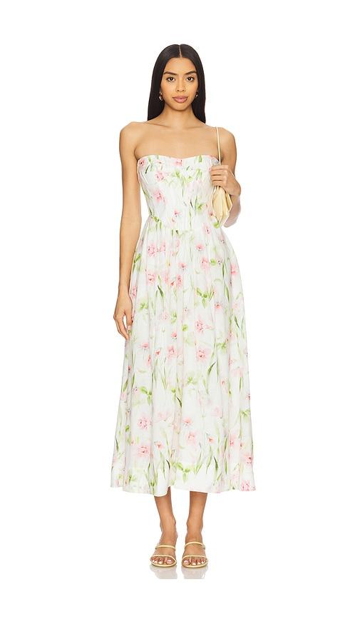 bardot lola corset midi dress in white. - size 12 (also in 8)