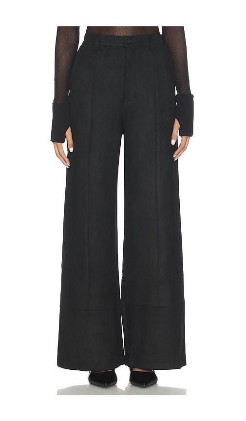 bardot marlowe faux suede pant in black. - size 4 (also in 6, 8)