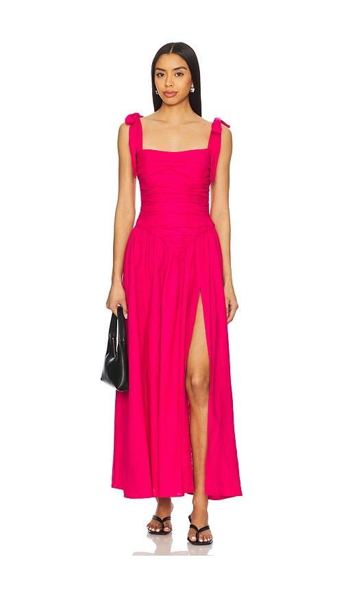 bardot mirelle linen maxi dress in fuchsia. - size 2 (also in 4, 6)