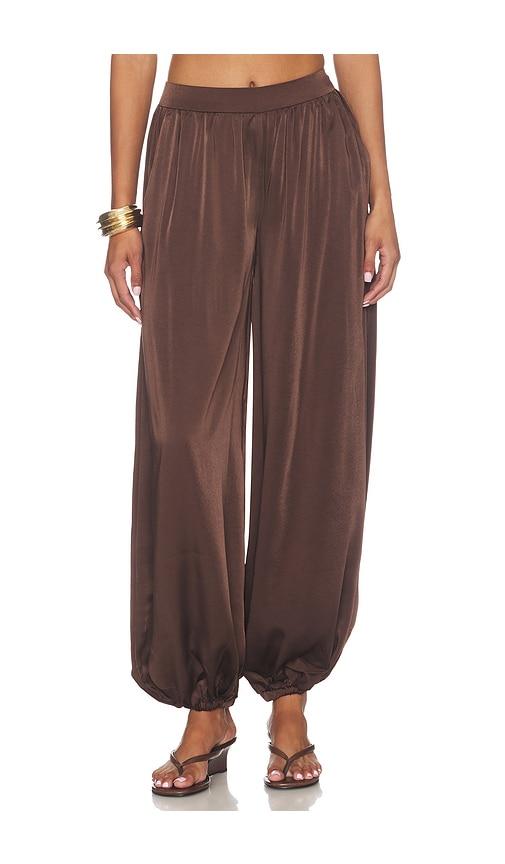 bardot nikola satin balloon pant in brown. - size 10 (also in 12, 2, 4, 6, 8)