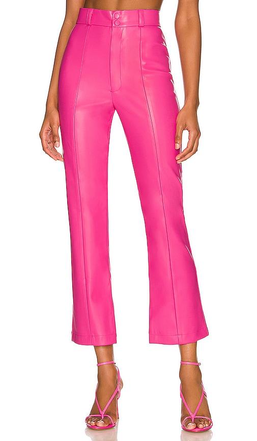bardot polly faux leather pant in fuchsia. - size 6 (also in 12)