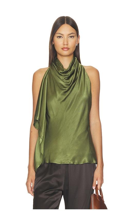 bardot sierra drape front top in green. - size 10 (also in 2, 4, 6, 8)