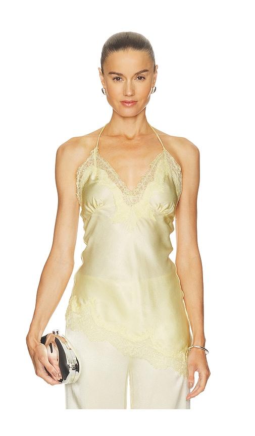 bardot silvio halter camisole top in lemon. - size 6 (also in 8)