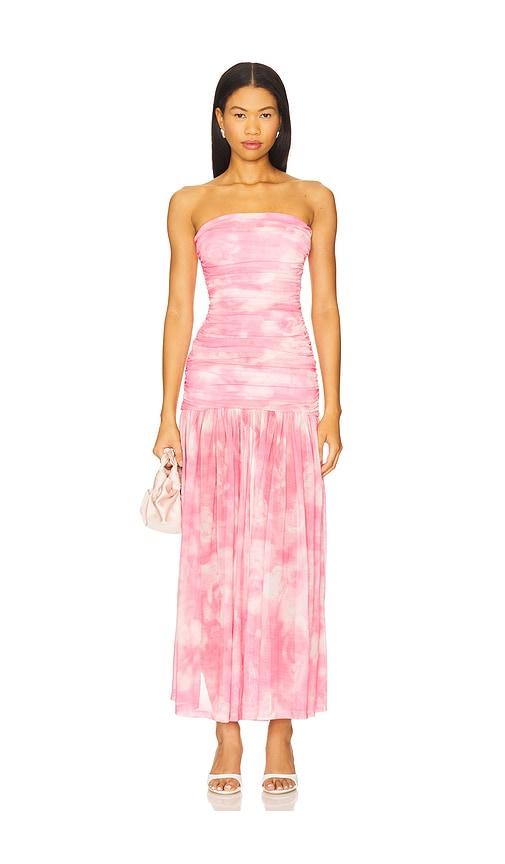 bardot solana mesh maxi dress in pink. - size 12 (also in 2, 4, 6, 8)