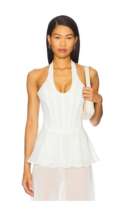 bardot trey halter neck bodysuit in white. - size m (also in s, xl)