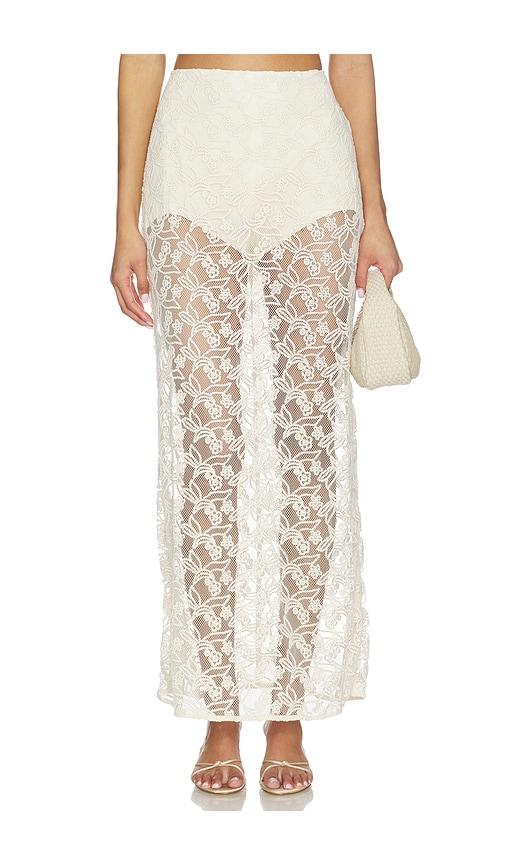 bardot venetia sheer skirt in beige. - size 10 (also in 4, 2, 6, 8, 12)