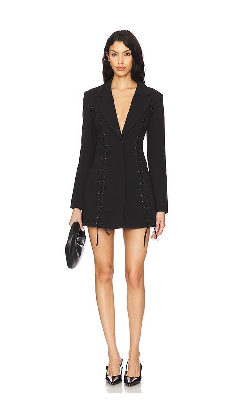 bardot verity lace up blazer dress in black. - size 2 (also in 4)