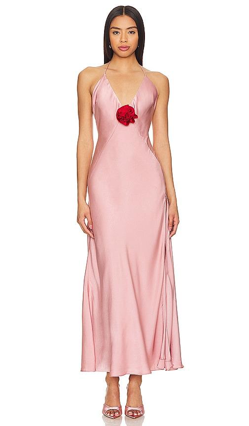 bardot x revolve aradia maxi dress in rose. - size 2 (also in 4, 6)