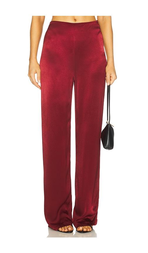 bardot x revolve devin pant in burgundy. - size 10 (also in 12, 4, 6, 8)