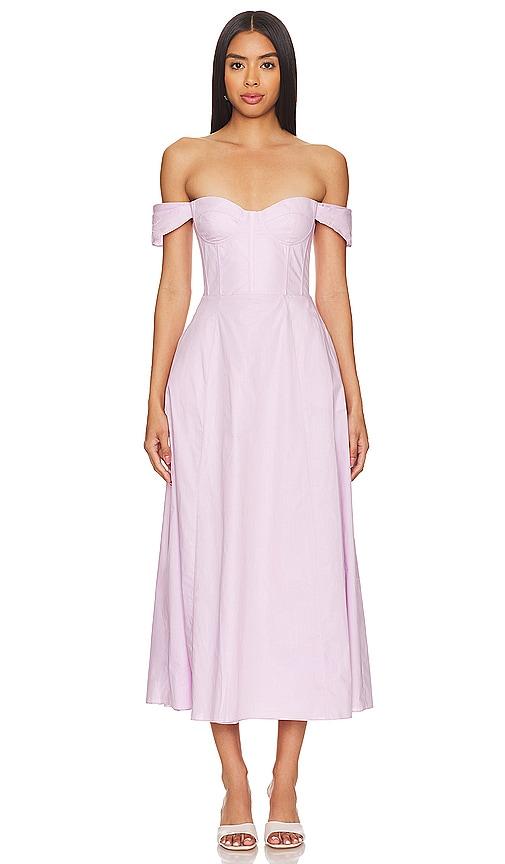 bardot x revolve magdelena midi dress in lavender. - size 12 (also in 2, 8, 10)