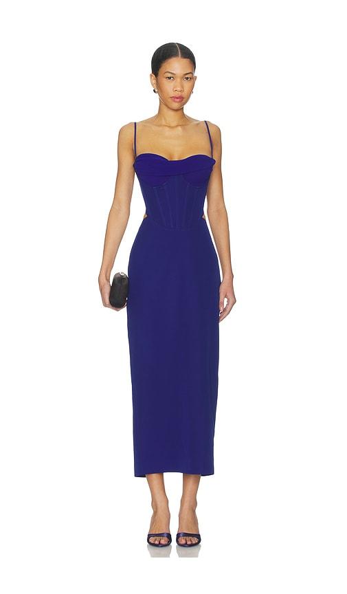 bardot x revolve martini midi dress in blue. - size 10 (also in 2, 4)