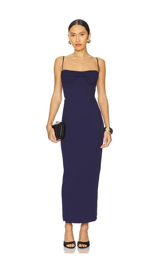 bardot x revolve martini midi dress in navy. - size 10 (also in 12)