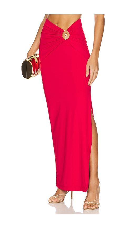 bardot x revolve neve maxi skirt in red. - size s (also in xs, xl)