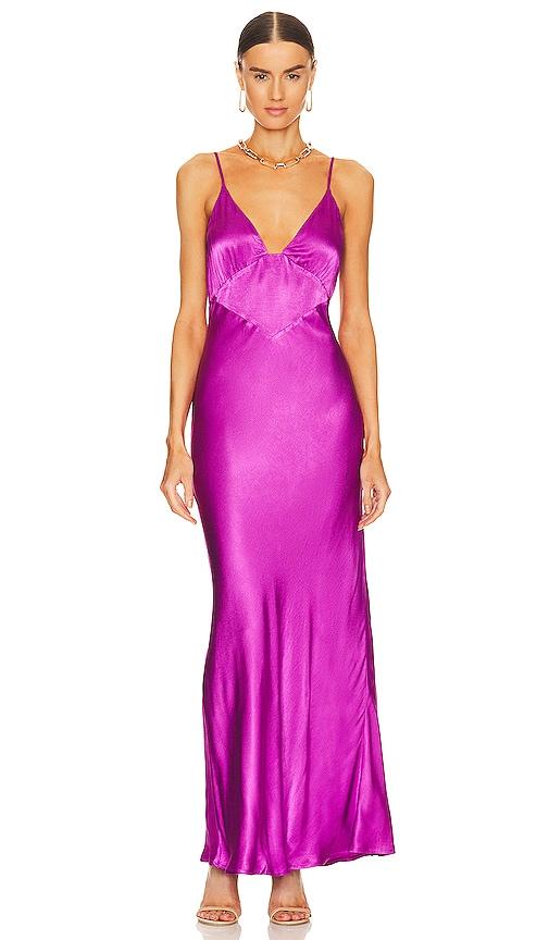 bardot x revolve wintour midi slip dress in purple. - size 10 (also in 8, 12)