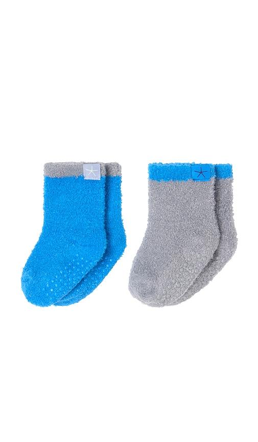 barefoot dreams cozychic baby tipped sock set in multi.