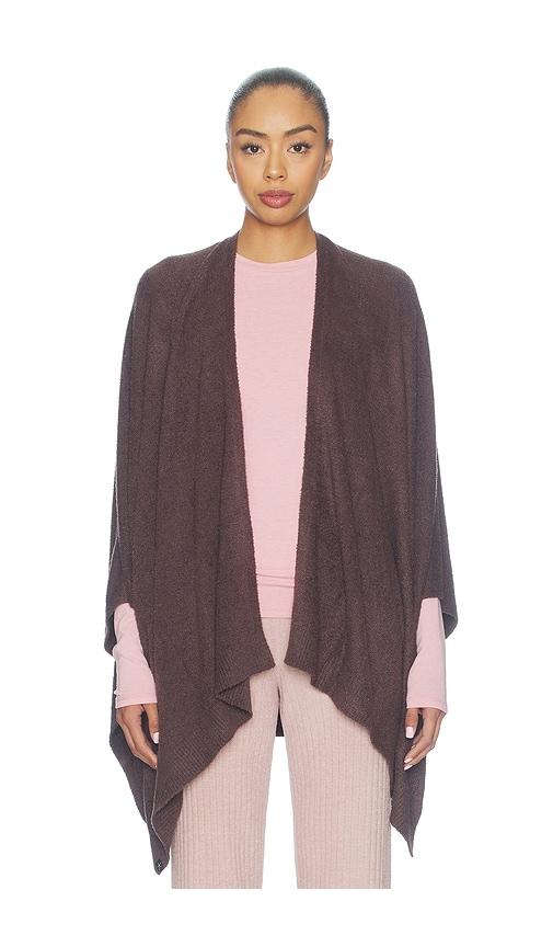 barefoot dreams cozychic lite weekend wrap in brown.