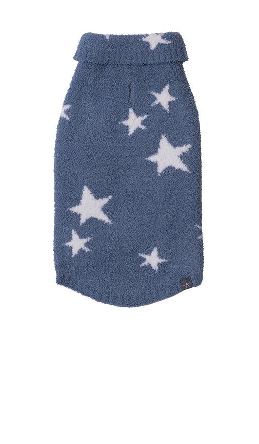 barefoot dreams cozychic starry night pet sweater in blue. - size l (also in s, m, xl, xxl)