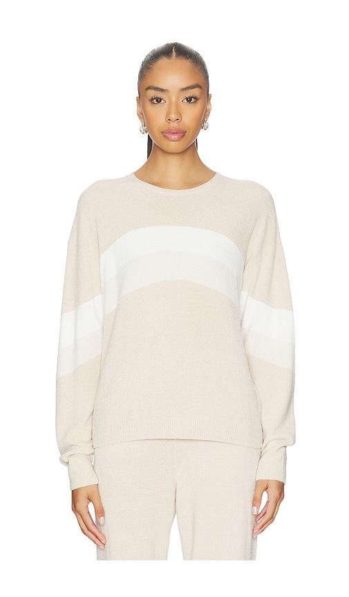 barefoot dreams wavy pullover in beige. - size l (also in s, xs, m)