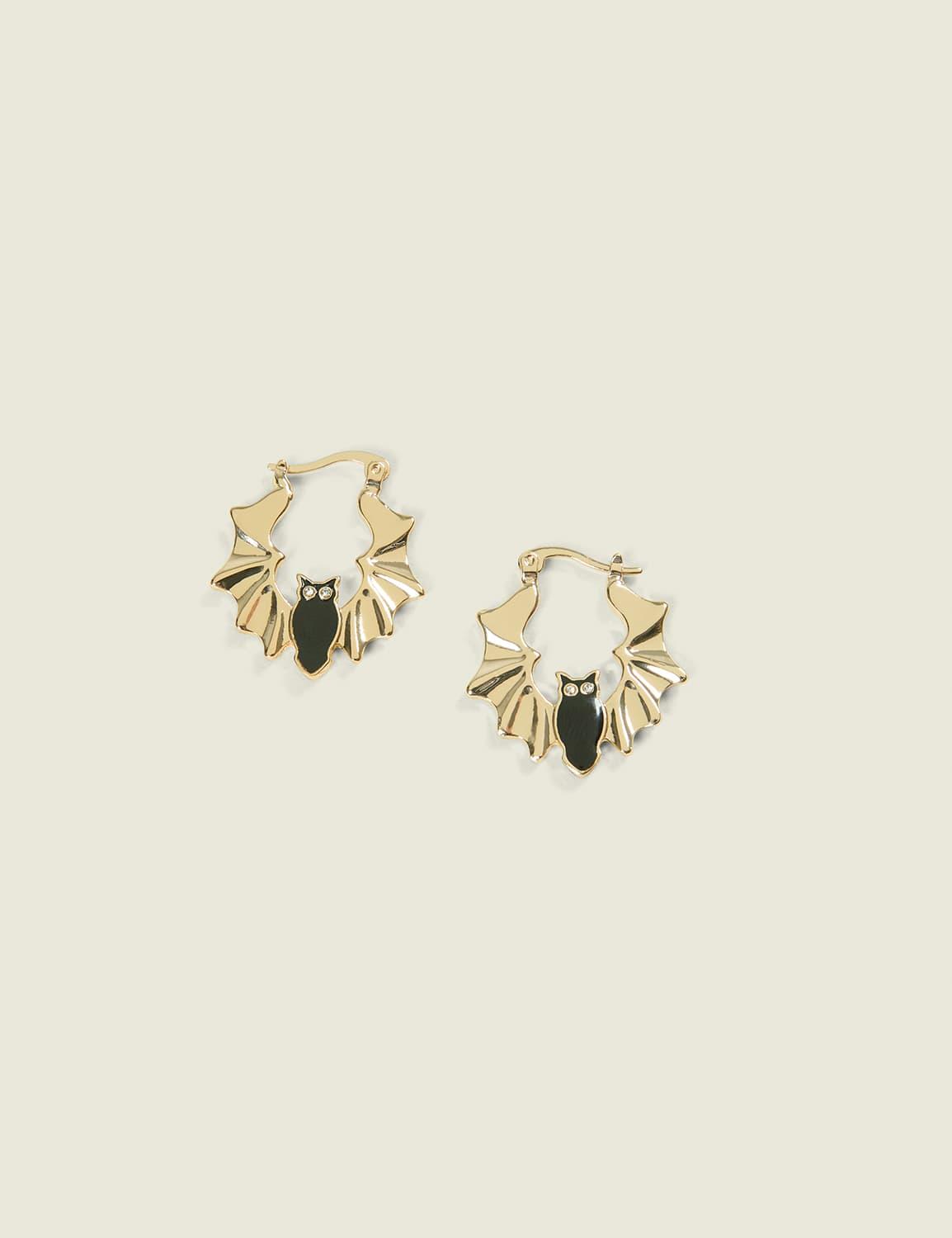 bat wing hoop earrings