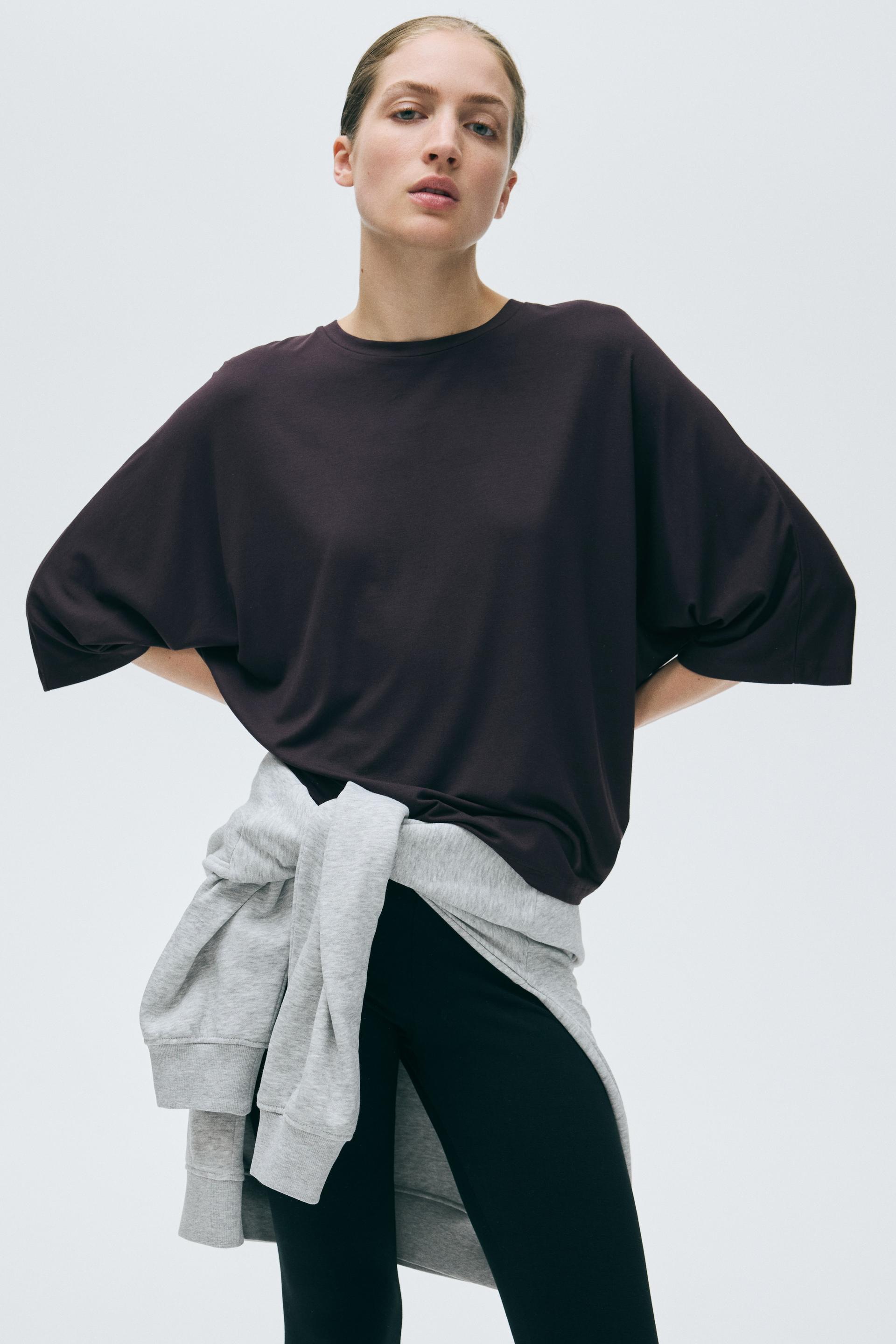 batwing-sleeved viscose top