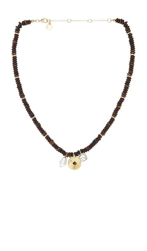 baublebar beaded charm necklace in black.