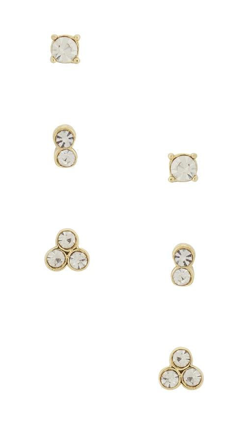 baublebar beckett water resistant earring set in metallic gold.