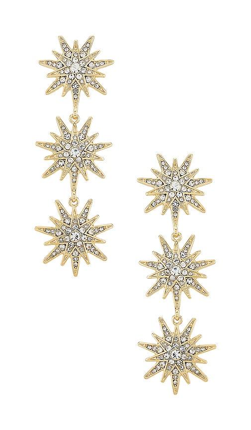 baublebar callisto drop earrings in metallic gold.