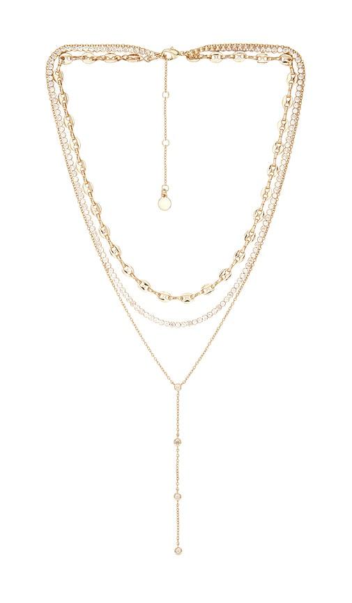 baublebar catalina gold layered necklace in metallic gold.