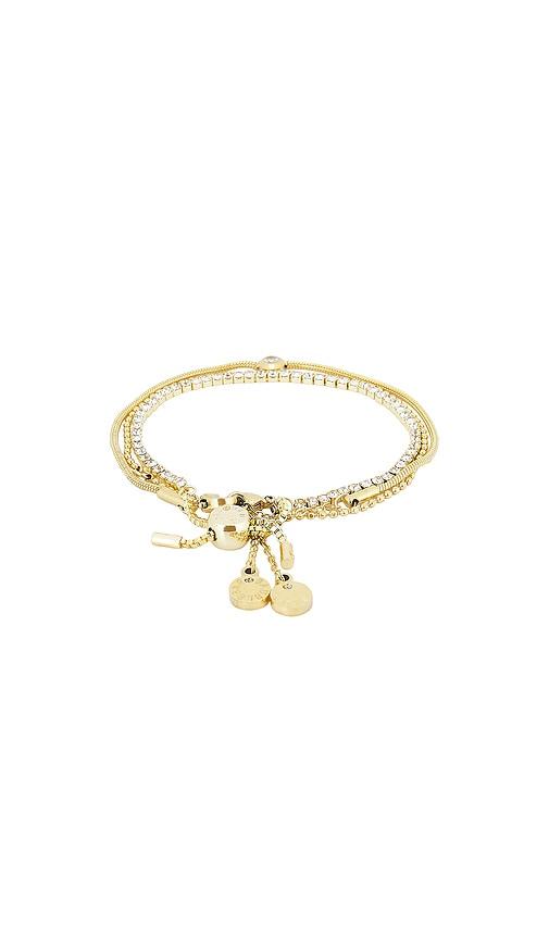 baublebar catherine water resistant bracelet set in metallic gold.